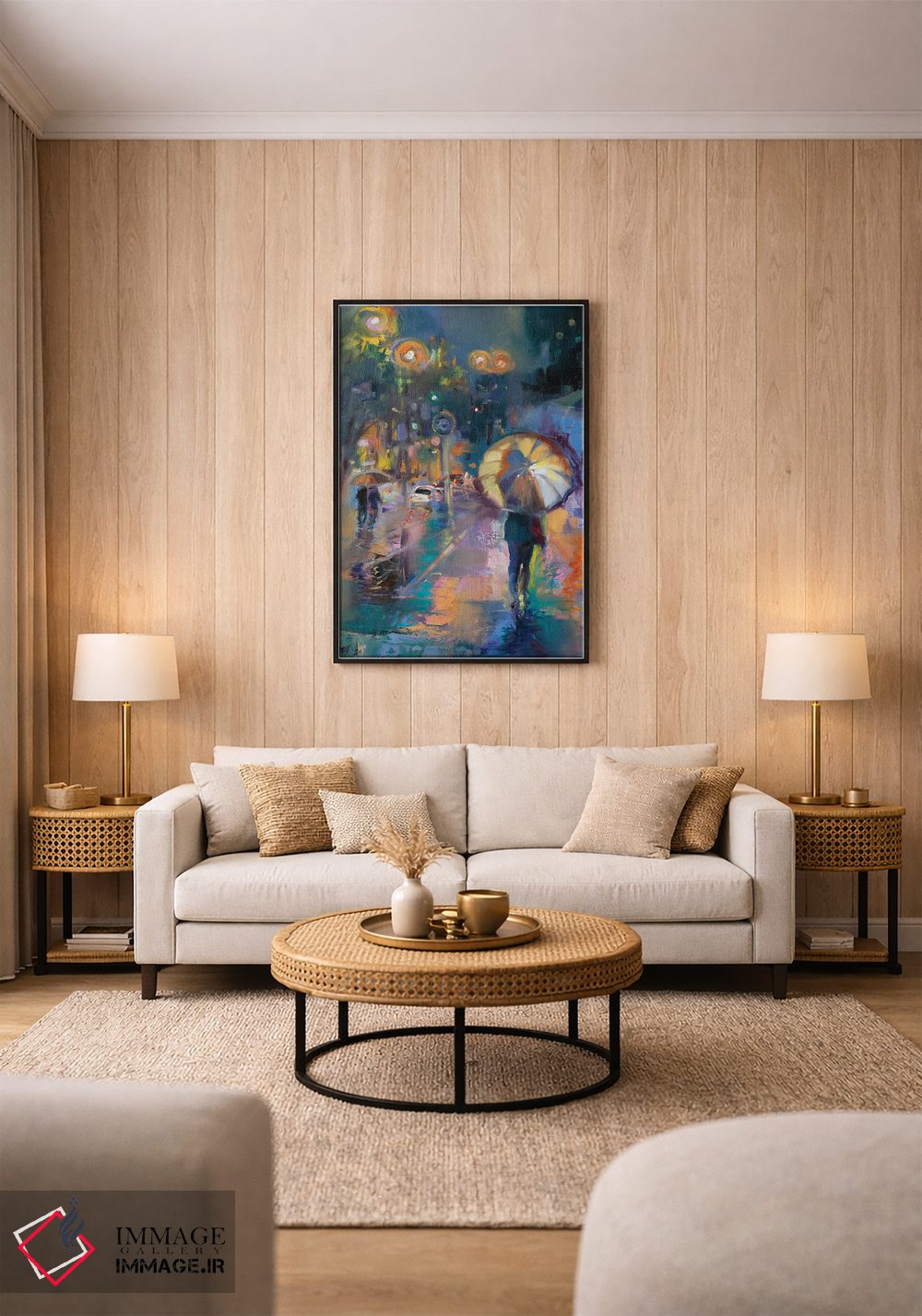 تابلو دکوراتیو چراغ های شبانه شهر اثر کاتارینا والوا - D2B