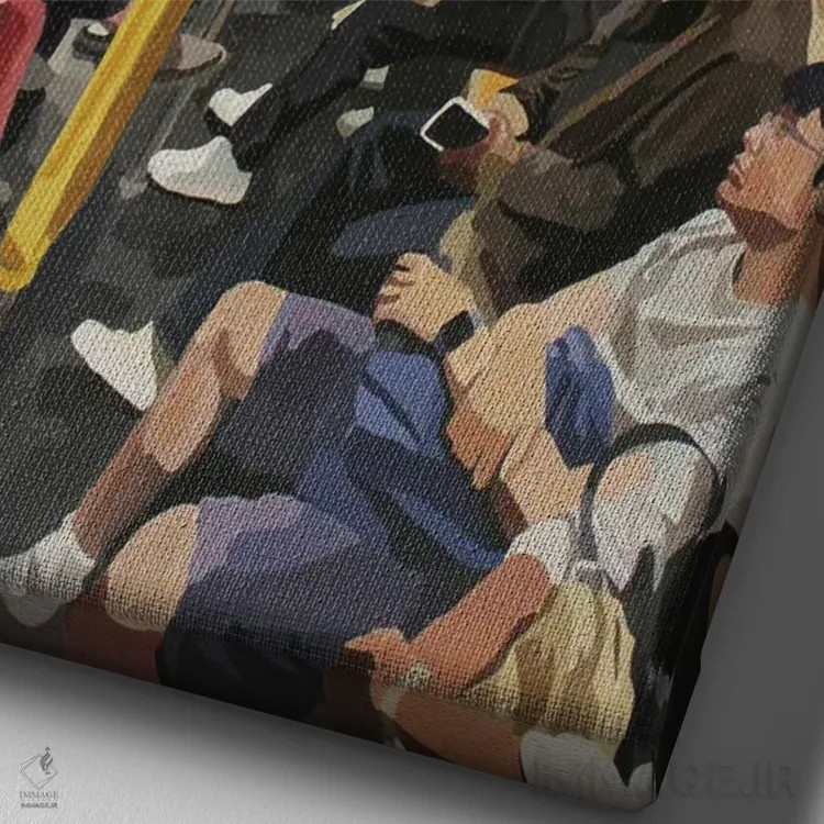 تابلو دکوراتیو فراری اثر کیت تامسون - نمای نزدیک بافت بوم