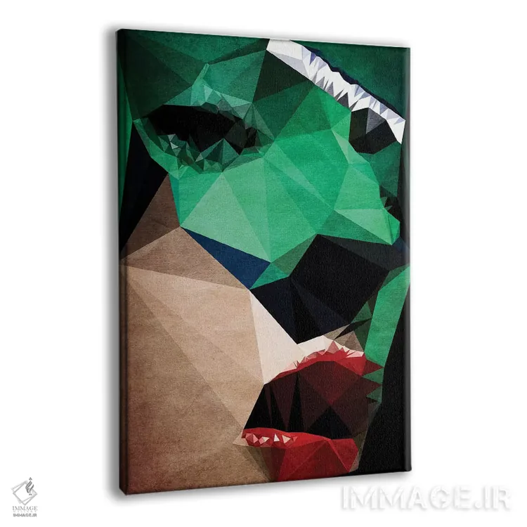 تابلو انتزاعی قهرمان اتاق تاریک اثر کوبیستیکا - نمای پرسپکتیو محصول