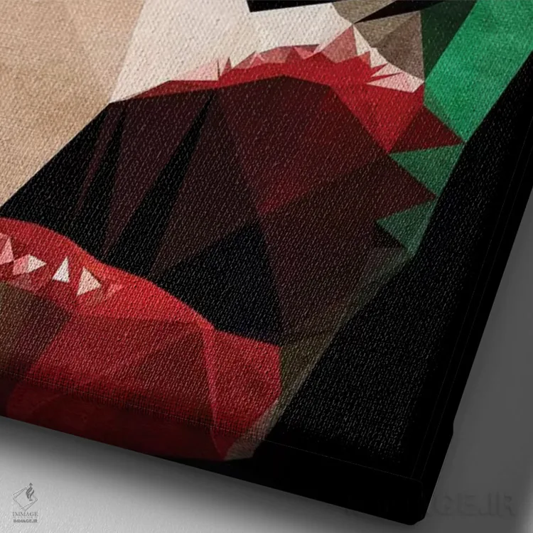 تابلو انتزاعی قهرمان اتاق تاریک اثر کوبیستیکا - نمای نزدیک بافت بوم