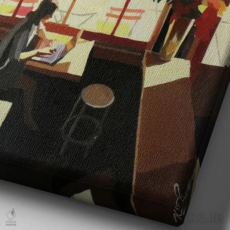 تابلو دکوراتیو رمان بزرگ آمریکایی اثر کیت تامسون - نمای نزدیک بافت بوم