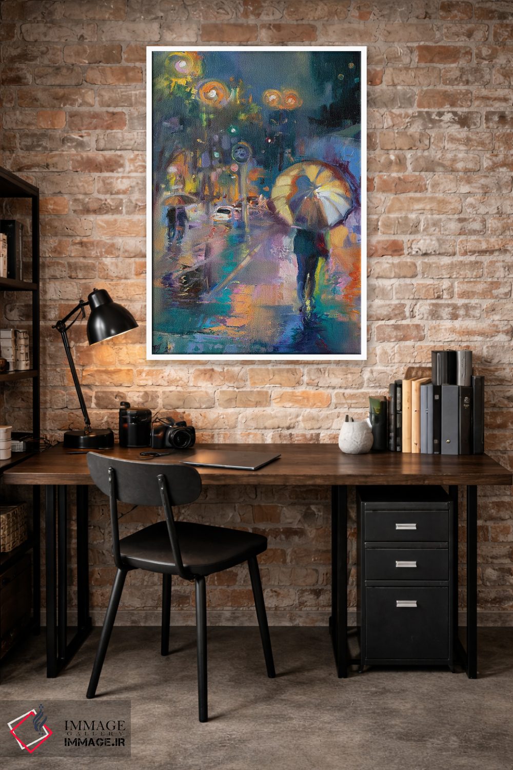 تابلو دکوراتیو چراغ های شبانه شهر اثر کاتارینا والوا - D3W
