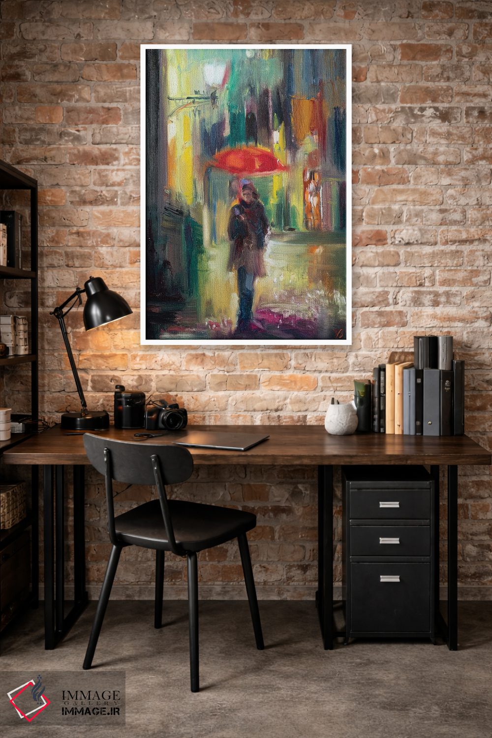 تابلو دکوراتیو چتر قرمز اثر کاتارینا والوا - D3W