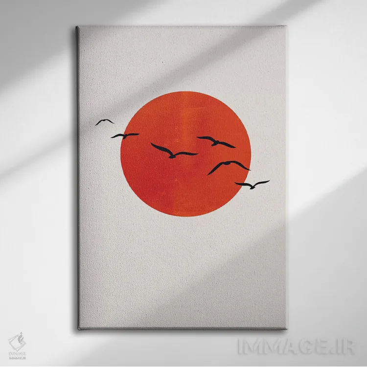 تابلو مینیمال یک روز آفتابی اثر کوبیستیکا - نمای روبهرو روی دیوار