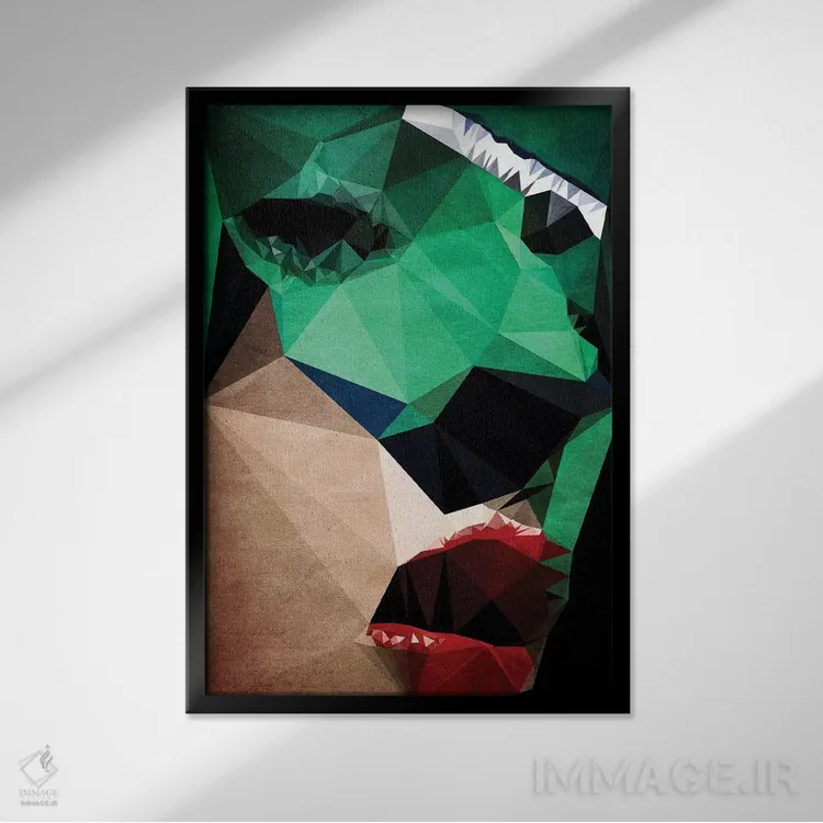 تابلو انتزاعی قهرمان اتاق تاریک اثر کوبیستیکا - نمای قابدار مشکی