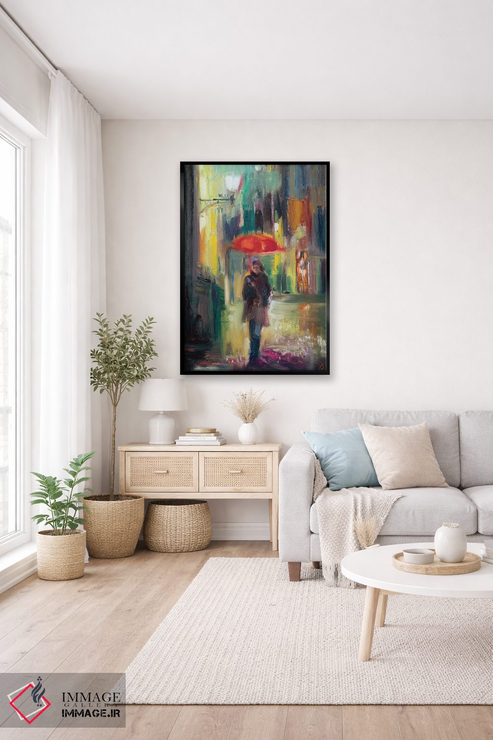 تابلو دکوراتیو چتر قرمز اثر کاتارینا والوا - D5B