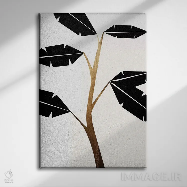 تابلو مینیمال درخت موز اثر کوبیستیکا - نمای روبهرو روی دیوار