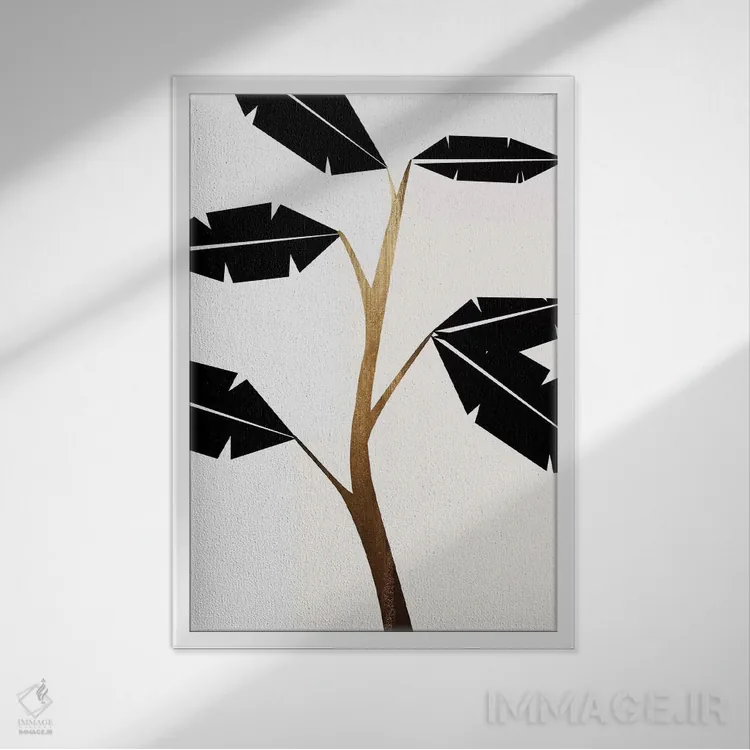 تابلو مینیمال درخت موز اثر کوبیستیکا - نمای قابدار سفید