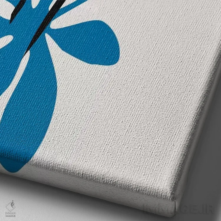 تابلو مینیمال زیبایی شکوفه اثر کوبیستیکا - نمای نزدیک بافت بوم