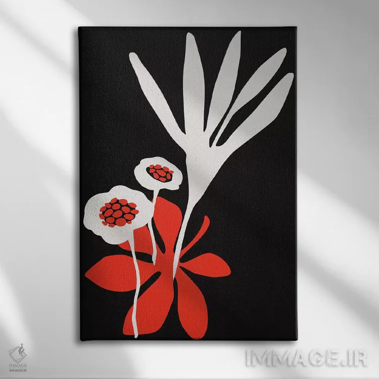 تابلو مینیمال زیبایی شکوفه اثر کوبیستیکا - نمای روبهرو روی دیوار