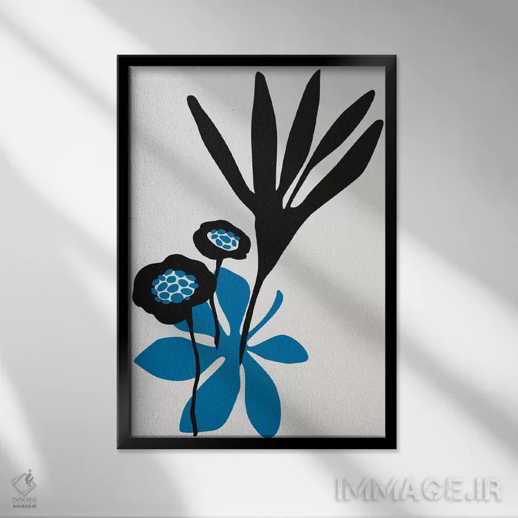 تابلو مینیمال زیبایی شکوفه اثر کوبیستیکا - نمای قابدار مشکی