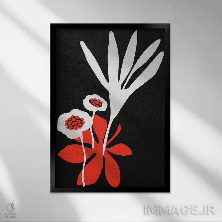 تابلو مینیمال زیبایی شکوفه اثر کوبیستیکا - نمای قابدار مشکی
