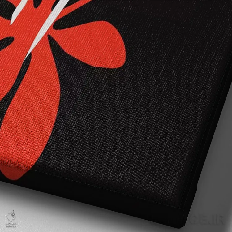 تابلو مینیمال زیبایی شکوفه اثر کوبیستیکا - نمای نزدیک بافت بوم