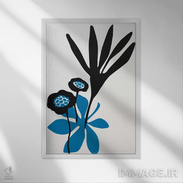 تابلو مینیمال زیبایی شکوفه اثر کوبیستیکا - نمای قابدار سفید