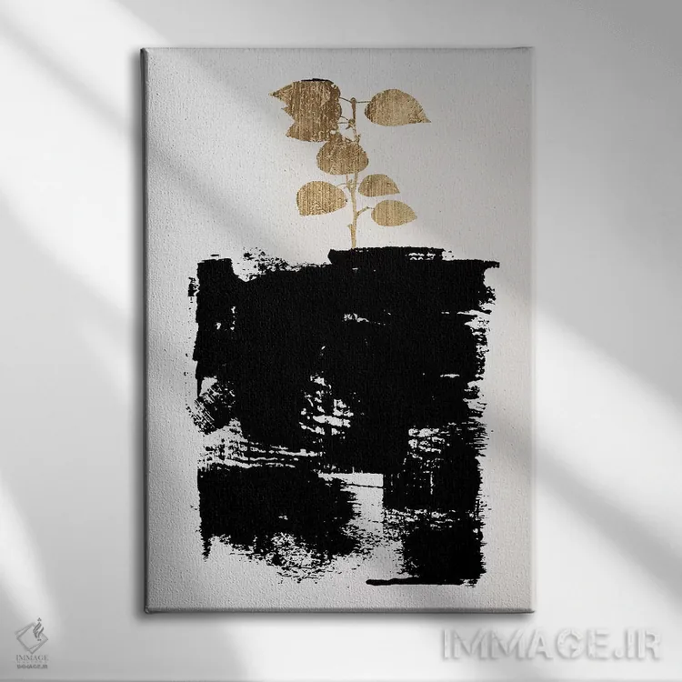 تابلو مینیمال طبیعت بی جان گیاهی شماره ۵-A اثر کوبیستیکا - نمای روبهرو روی دیوار