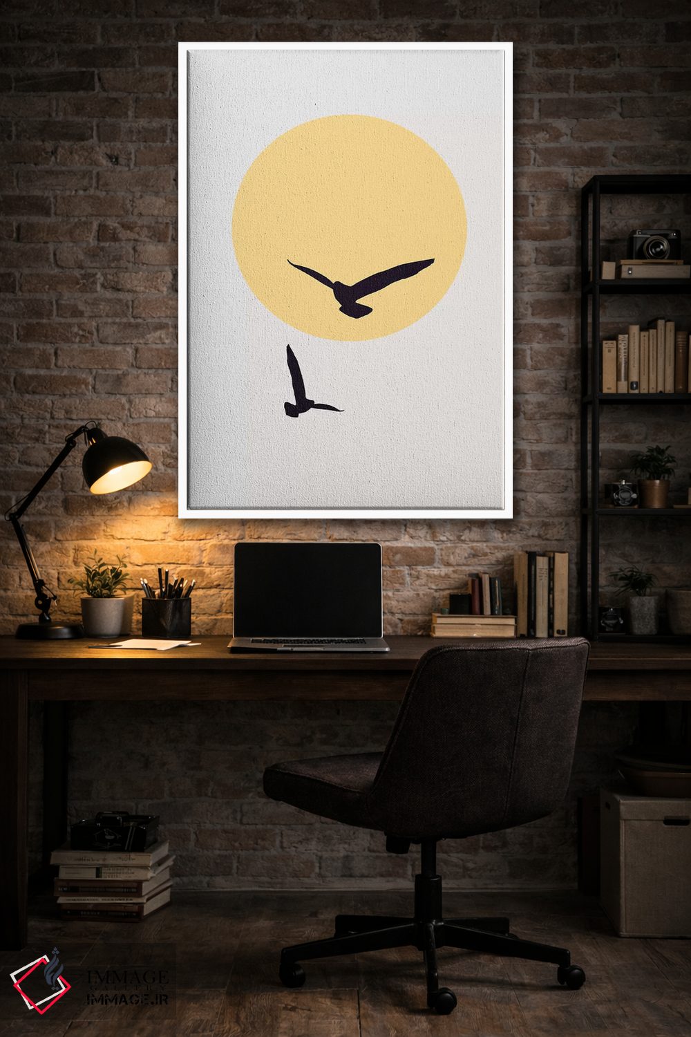 تابلو مینیمال پرندگان در آسمان اثر کوبیستیکا - D3W