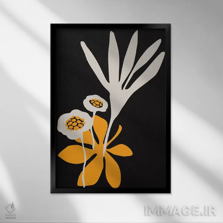 تابلو مینیمال زیبایی شکوفه اثر کوبیستیکا - نمای قابدار مشکی
