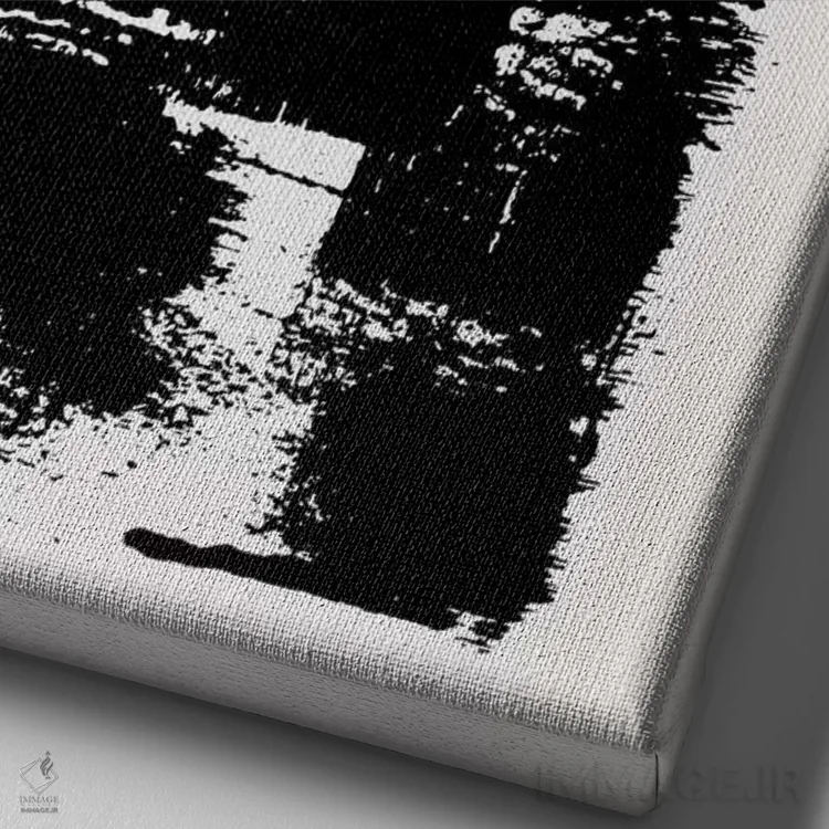 تابلو مینیمال طبیعت بی جان گیاهی شماره ۵-A اثر کوبیستیکا - نمای نزدیک بافت بوم