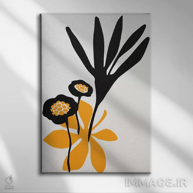 تابلو مینیمال زیبایی شکوفه اثر کوبیستیکا - نمای روبهرو روی دیوار