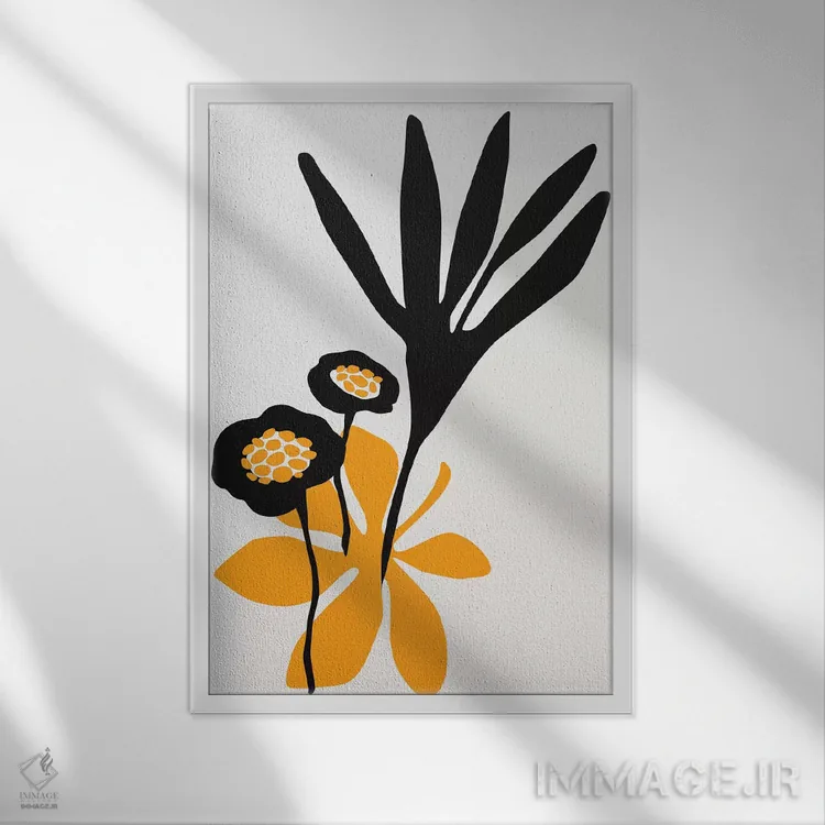 تابلو مینیمال زیبایی شکوفه اثر کوبیستیکا - نمای قابدار سفید