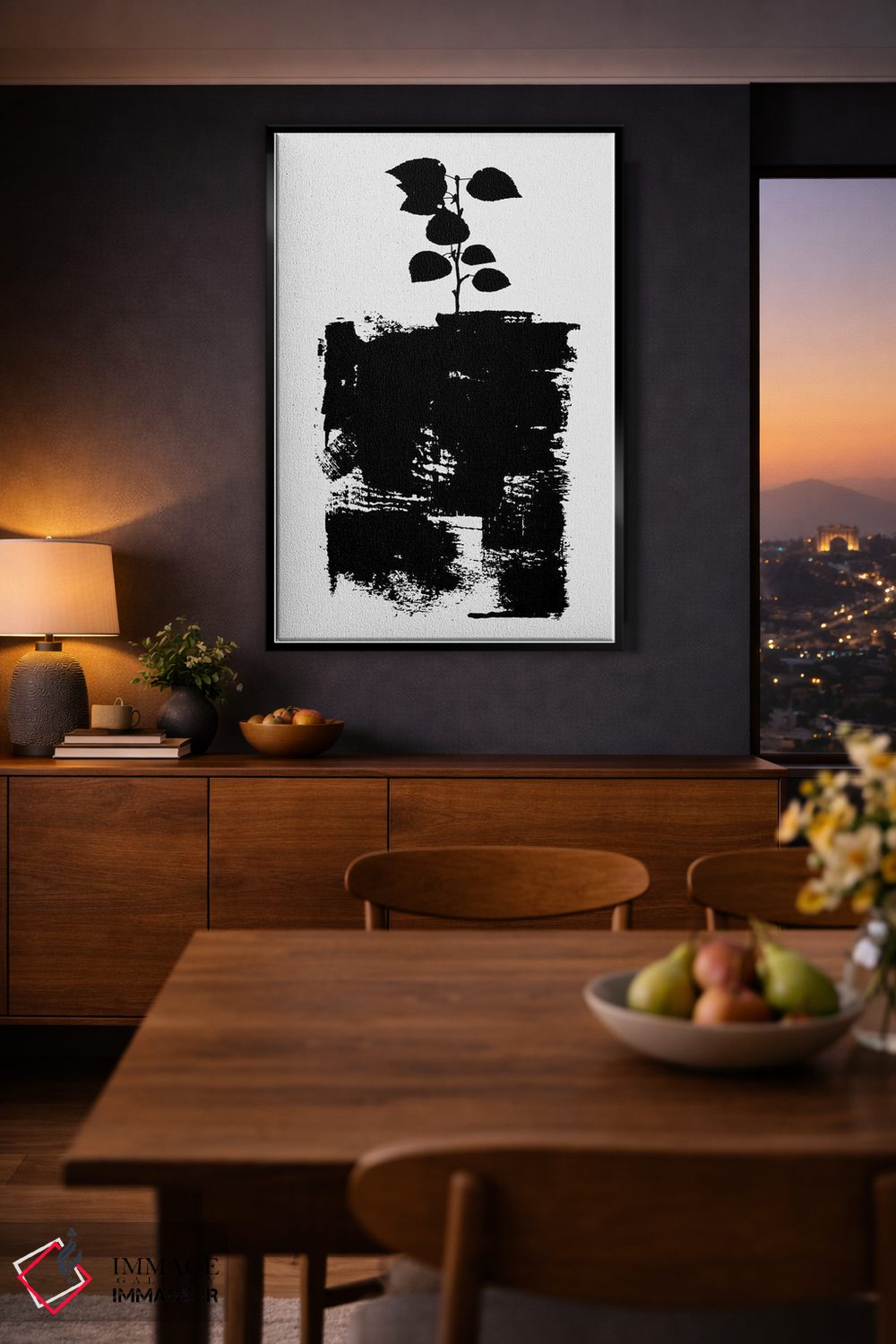 تابلو مینیمال طبیعت بی جان گیاهی شماره ۵-D اثر کوبیستیکا - D1B