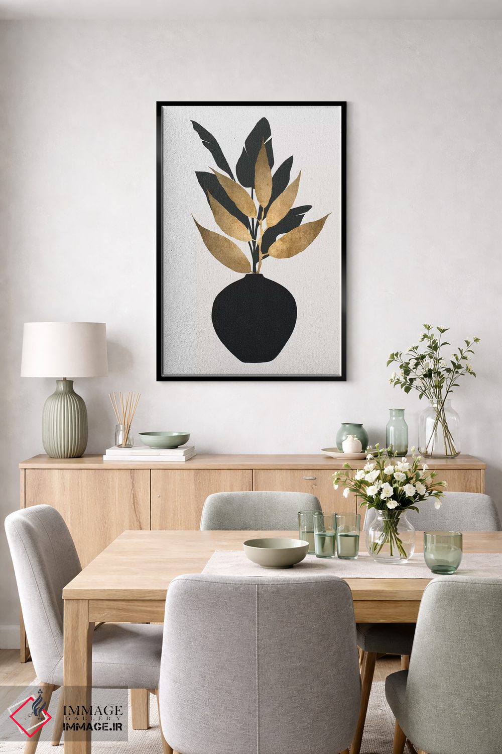 تابلو مینیمال دسته گل شماره ۵ اثر کوبیستیکا - D5B