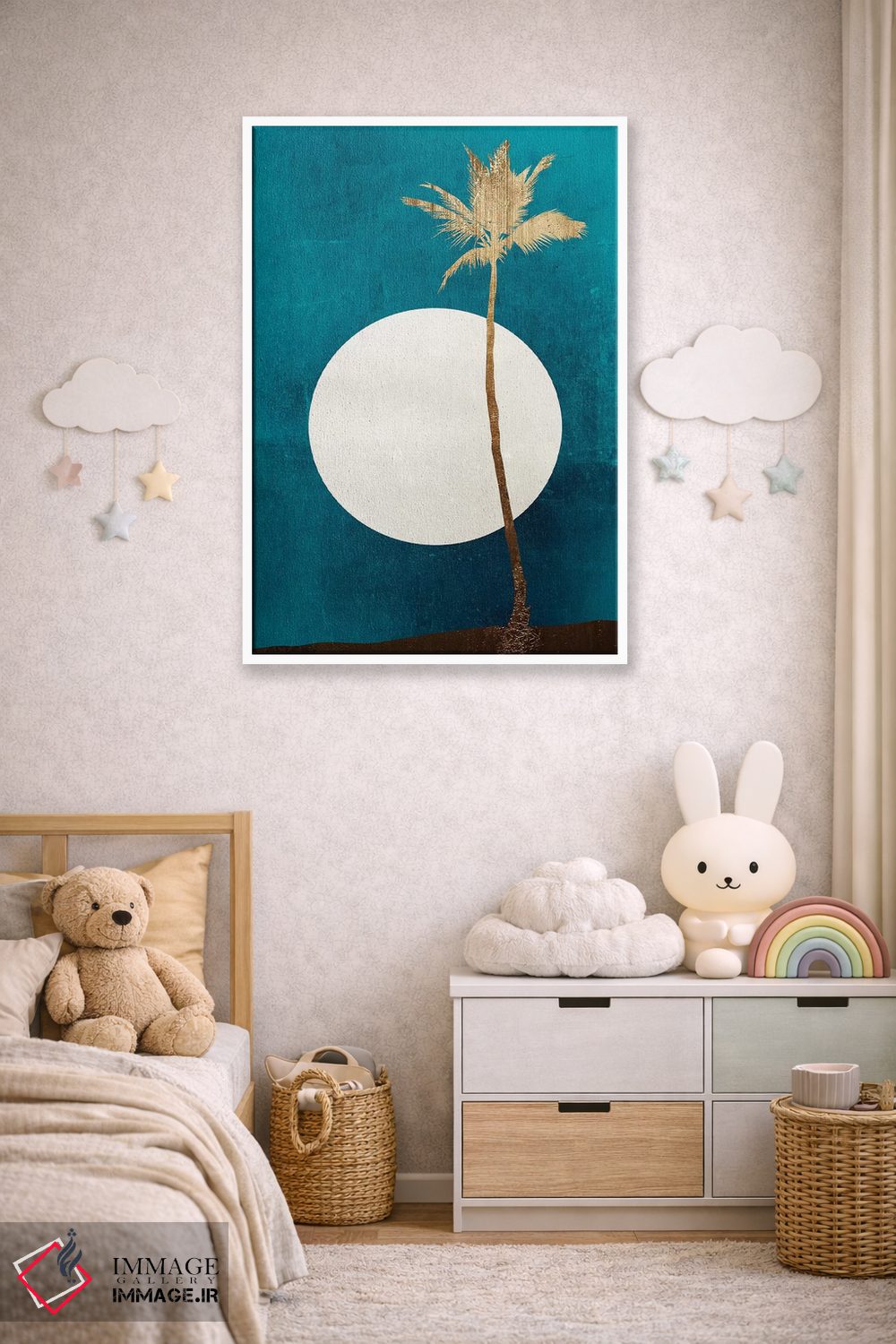 تابلو مینیمال رویاهای کارائیب - طلایی اثر کوبیستیکا - D4W