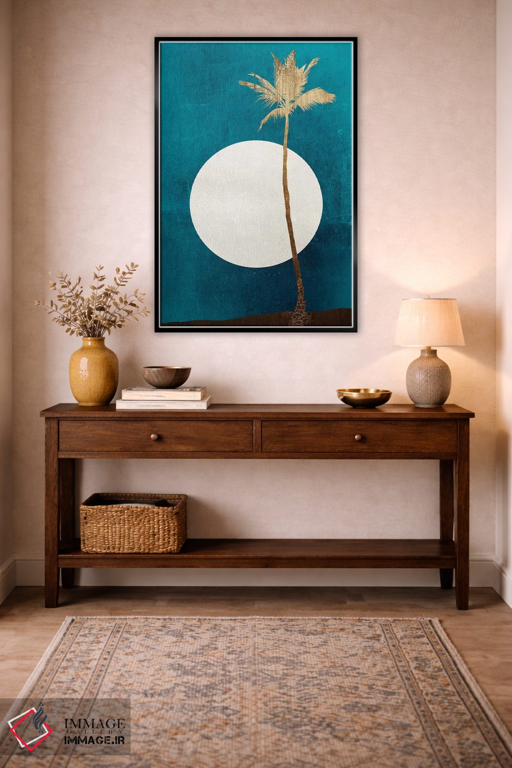 تابلو مینیمال رویاهای کارائیب - طلایی اثر کوبیستیکا - D5B