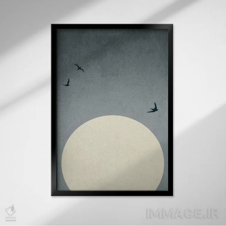 تابلو مینیمال رقصندگان در تاریکی اثر کوبیستیکا - نمای قابدار مشکی