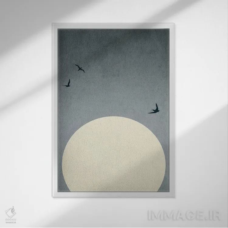 تابلو مینیمال رقصندگان در تاریکی اثر کوبیستیکا - نمای قابدار سفید