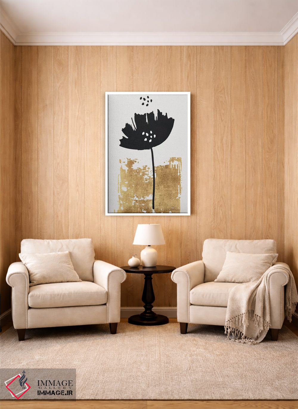 تابلو مینیمال شقایق سیاه اثر کوبیستیکا - D2W