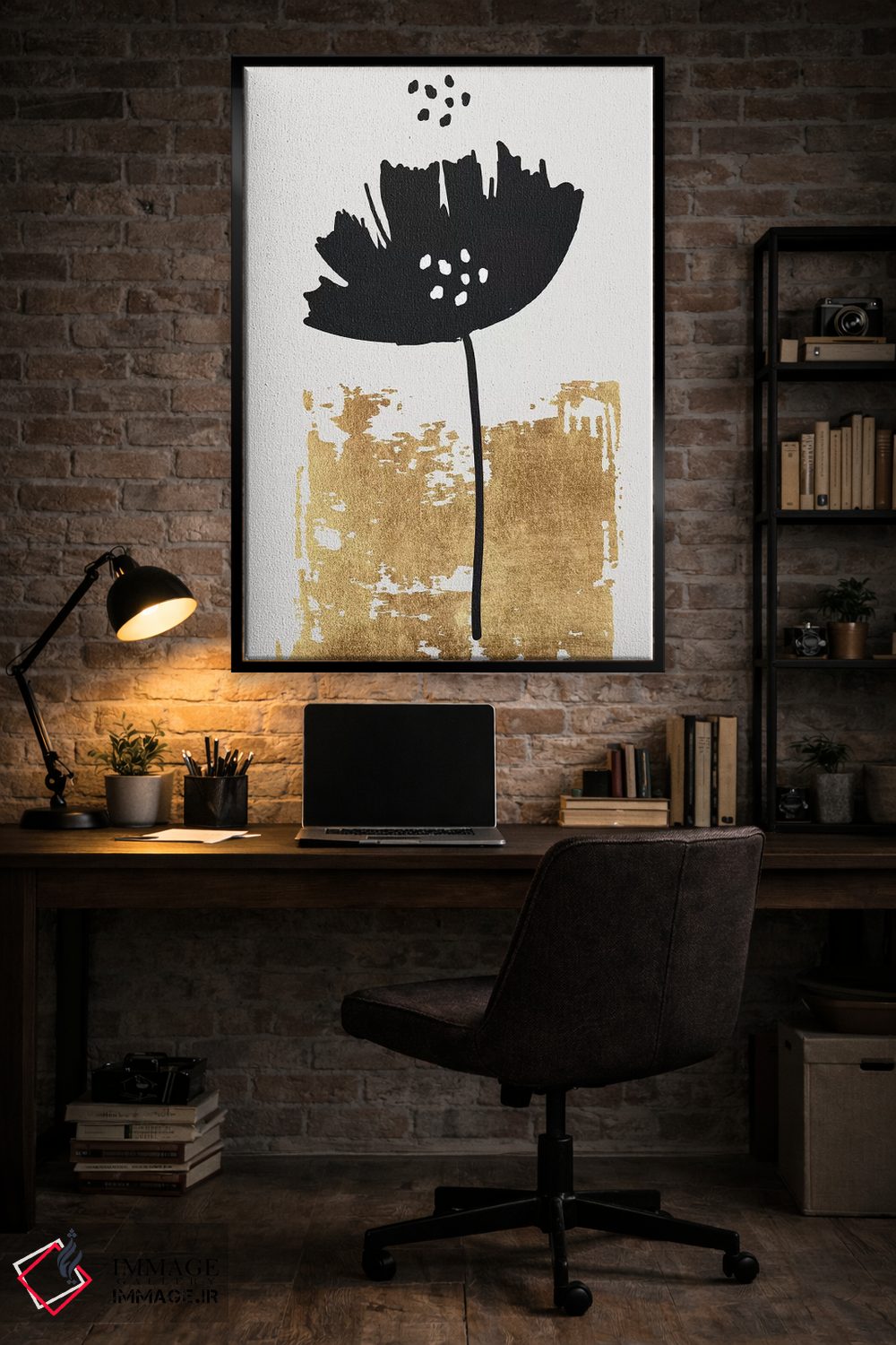 تابلو مینیمال شقایق سیاه اثر کوبیستیکا - D5B