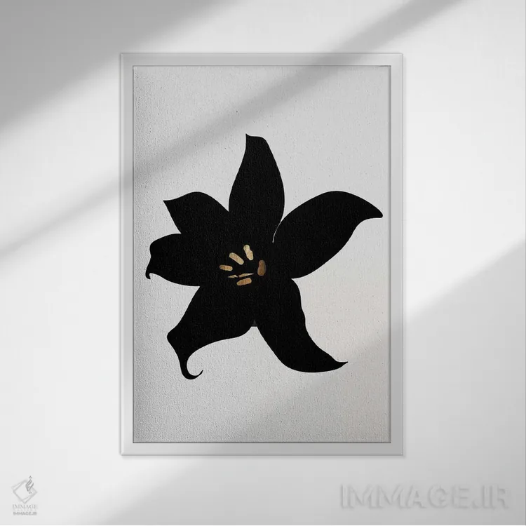 تابلو مینیمال ارکیده تیره اثر کوبیستیکا - نمای قابدار سفید