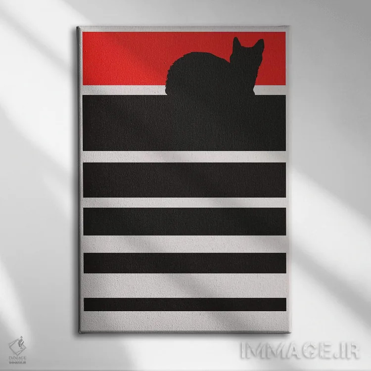 تابلو مینیمال غروب دیجیتال اثر کوبیستیکا - نمای روبهرو روی دیوار