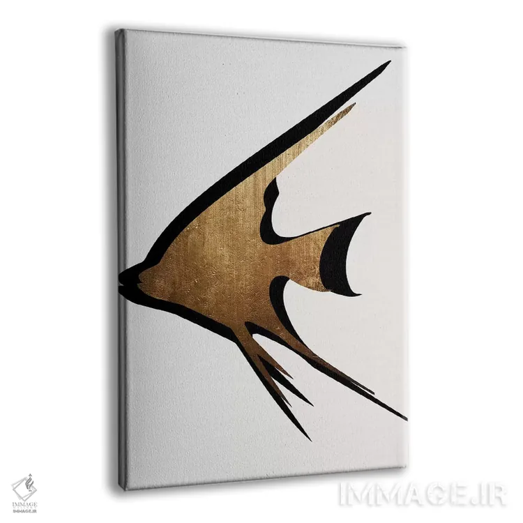 تابلو مینیمال ماهی طلایی اثر کوبیستیکا - نمای پرسپکتیو محصول