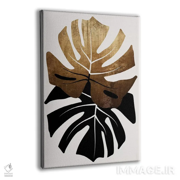 تابلو مینیمال دوئت برگ های مونسترا اثر کوبیستیکا - نمای پرسپکتیو محصول
