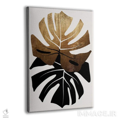تابلو مینیمال دوئت برگ های مونسترا اثر کوبیستیکا - نمای پرسپکتیو محصول