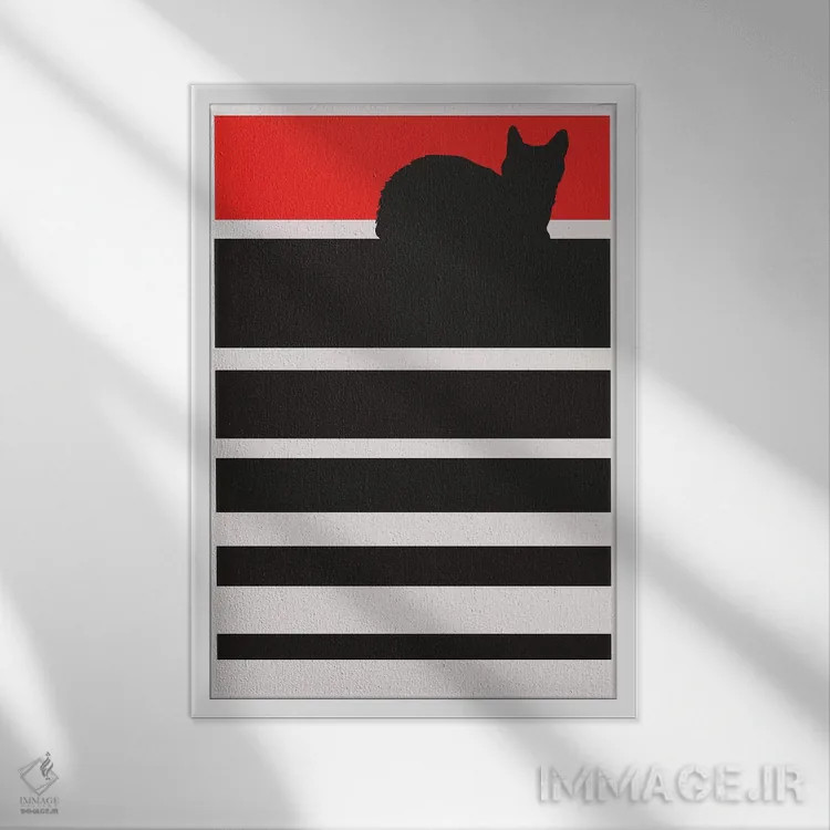 تابلو مینیمال غروب دیجیتال اثر کوبیستیکا - نمای قابدار سفید