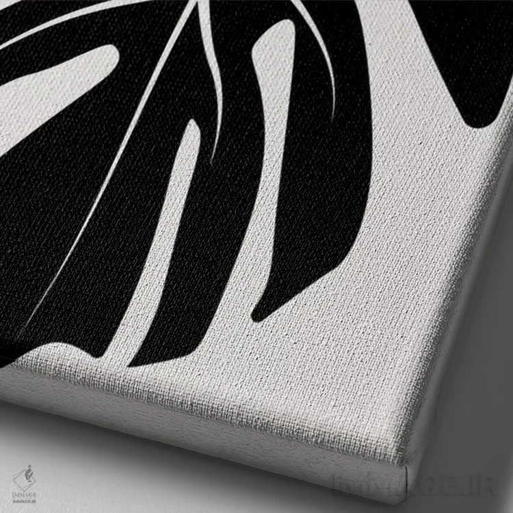 تابلو مینیمال دوئت برگ های مونسترا اثر کوبیستیکا - نمای نزدیک بافت بوم