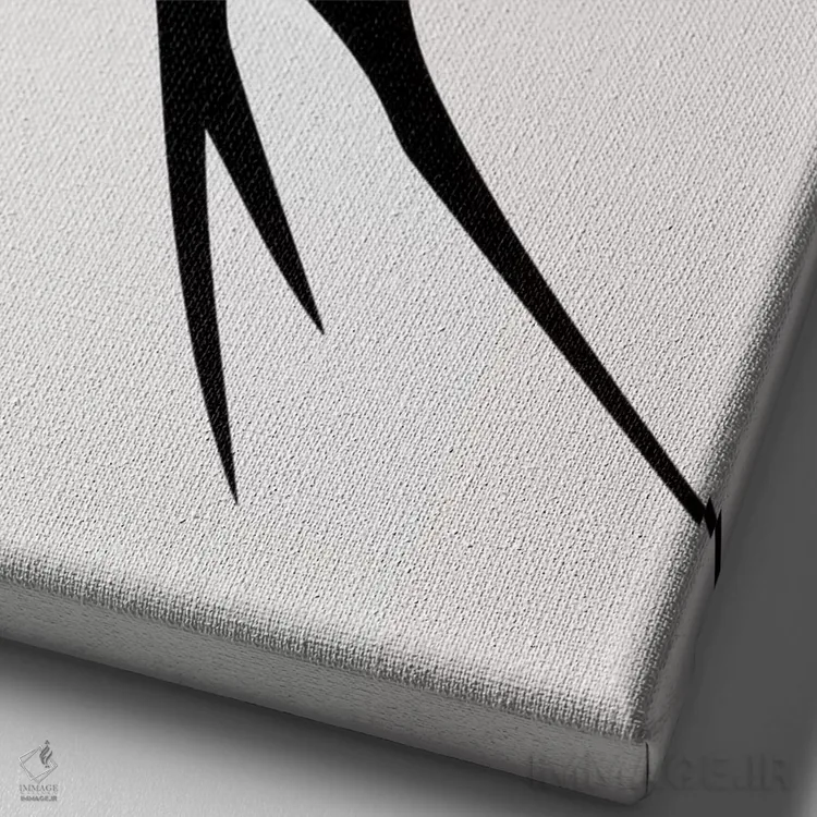 تابلو مینیمال ماهی طلایی اثر کوبیستیکا - نمای نزدیک بافت بوم