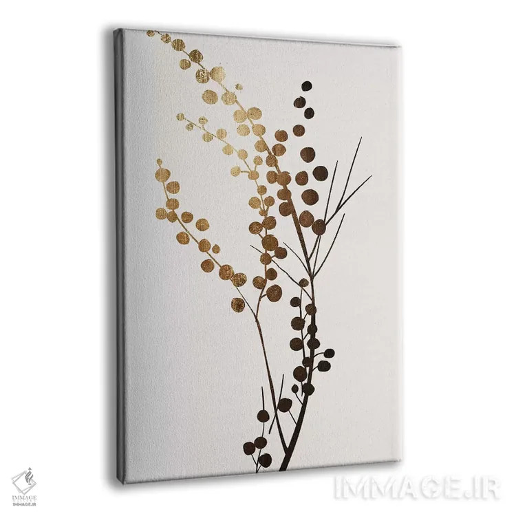 تابلو مینیمال شاخه طلایی اثر کوبیستیکا - نمای پرسپکتیو محصول