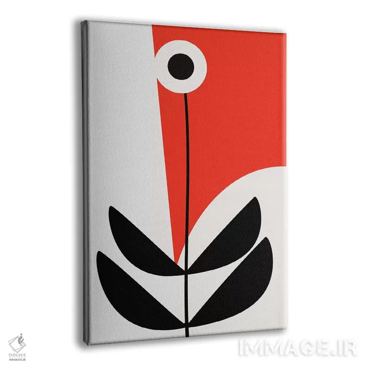 تابلو مینیمال گیاه هندسی شماره ۳ اثر کوبیستیکا - نمای پرسپکتیو محصول