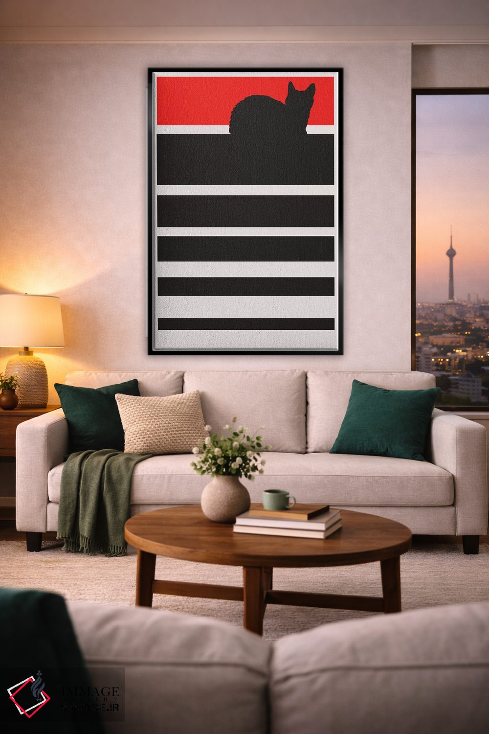 تابلو مینیمال غروب دیجیتال اثر کوبیستیکا - D2B