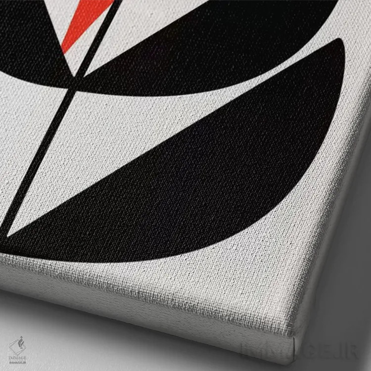 تابلو مینیمال گیاه هندسی شماره ۳ اثر کوبیستیکا - نمای نزدیک بافت بوم