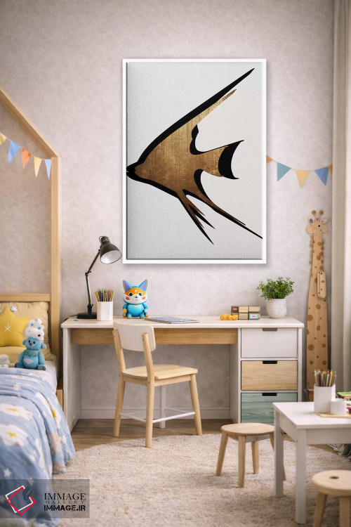 تابلو مینیمال ماهی طلایی اثر کوبیستیکا - D1W