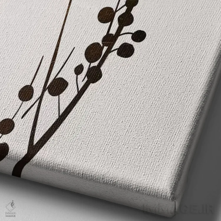 تابلو مینیمال شاخه طلایی اثر کوبیستیکا - نمای نزدیک بافت بوم