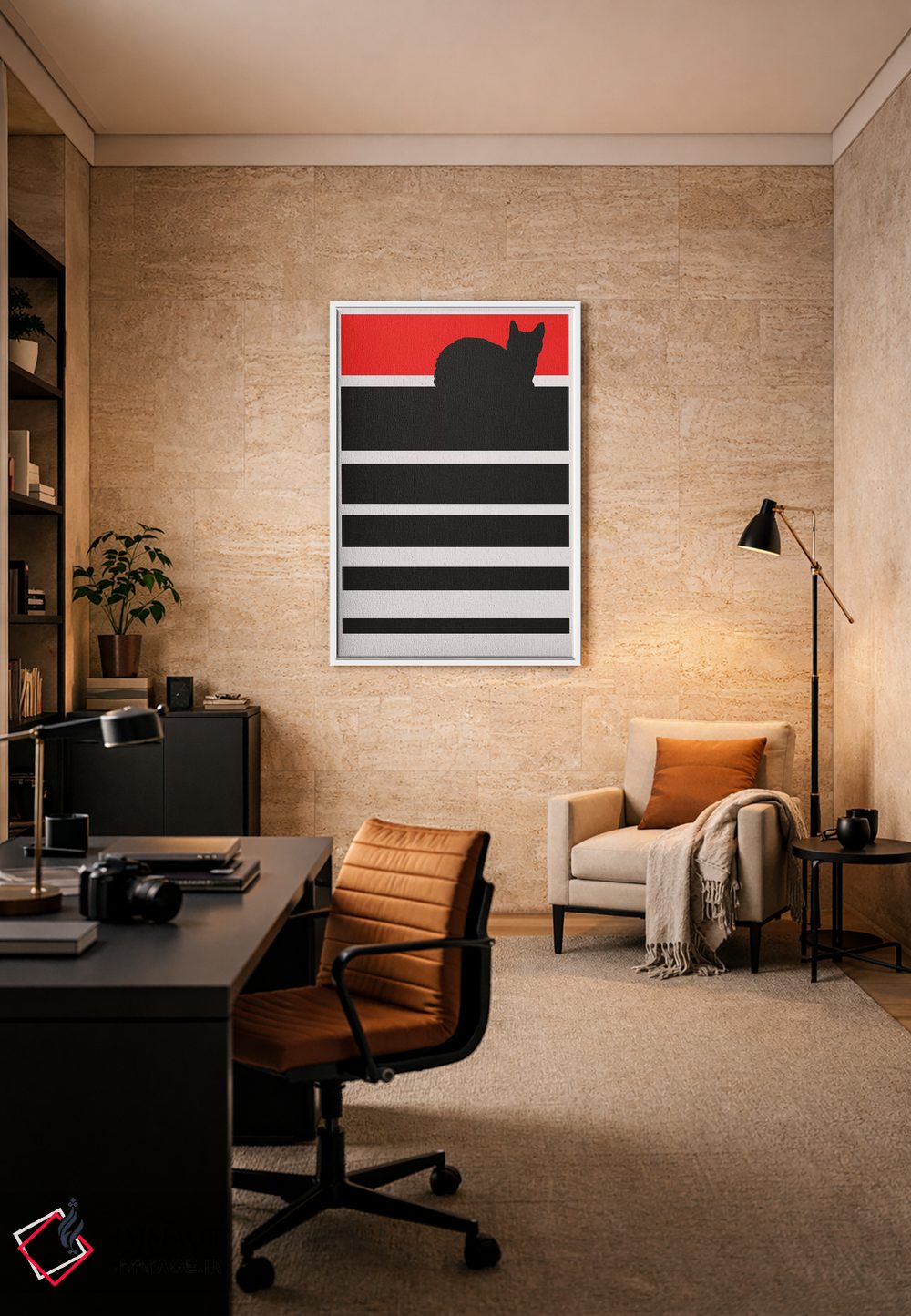 تابلو مینیمال غروب دیجیتال اثر کوبیستیکا - D5W