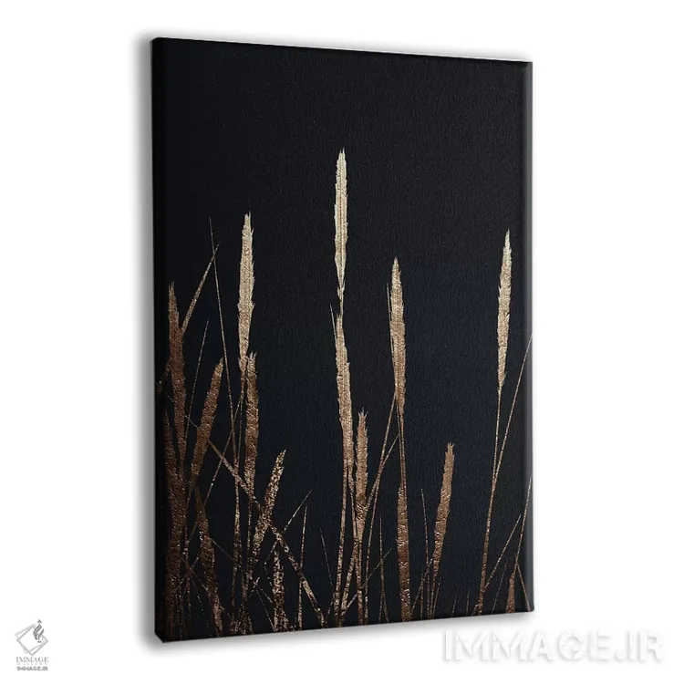 تابلو مینیمال مزارع طلایی در تاریکی اثر کوبیستیکا - نمای پرسپکتیو محصول