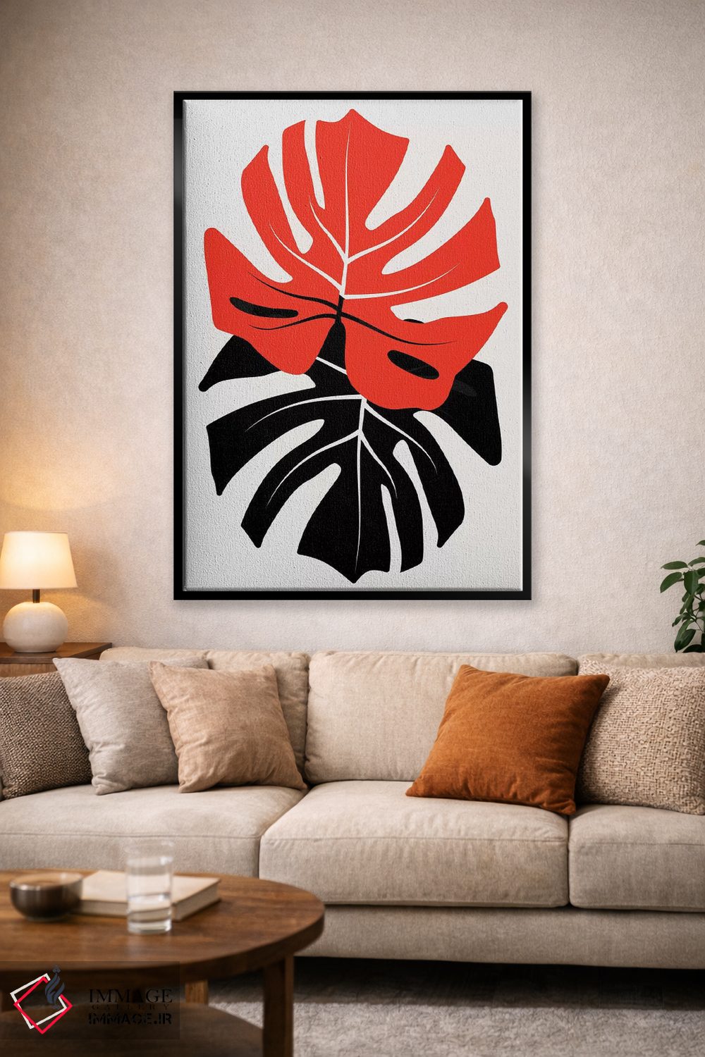 تابلو مینیمال دوئت برگ های مونسترا اثر کوبیستیکا - D1B