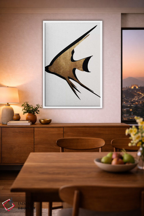 تابلو مینیمال ماهی طلایی اثر کوبیستیکا - D2W